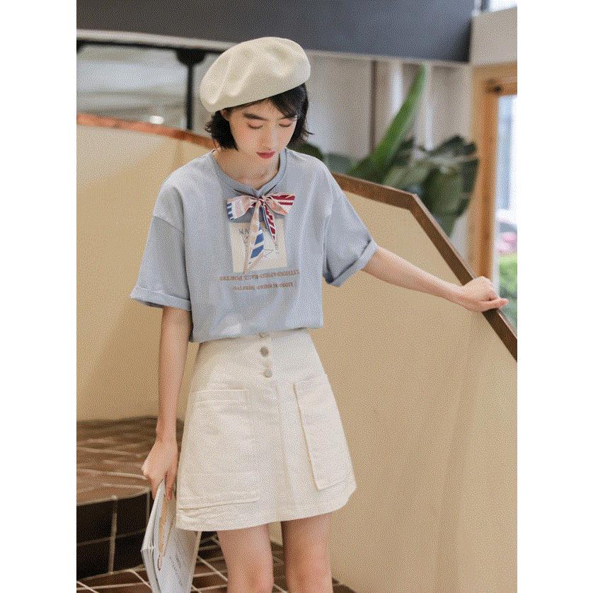 Tシャツ トップス カットソー レディース 半袖 夏 夏服 おしゃれ かわいい ティーンズファッション 中学生 高校生 女子 私服 流行 韓国 T048 S Conny 通販 Yahoo ショッピング