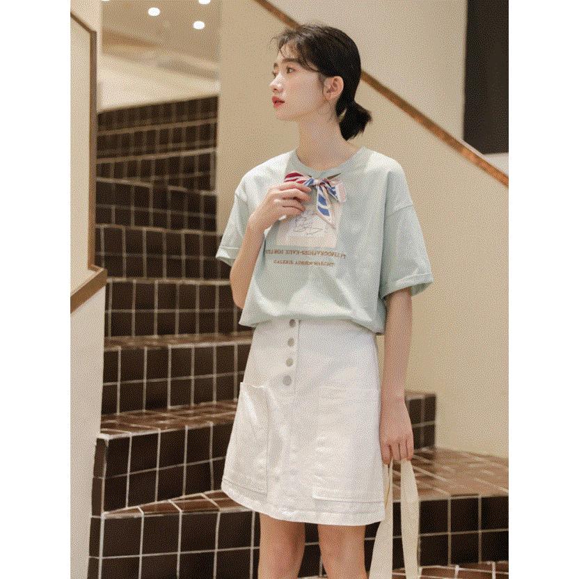 Tシャツ トップス カットソー レディース 半袖 夏 夏服 おしゃれ かわいい ティーンズファッション 中学生 高校生 女子 私服 流行 韓国 T048 S Conny 通販 Yahoo ショッピング