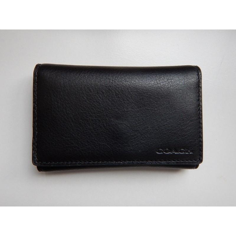 コーチ　キーケース　キーリング　COACH　ブラック　黒　無地　シンプル　レザー　革　6連　メンズ