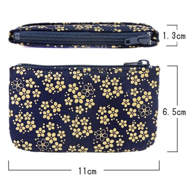 印傳屋（INDEN-YA） 印伝 財布 ファスナー式小銭入れ 1002 紺地鹿革 白