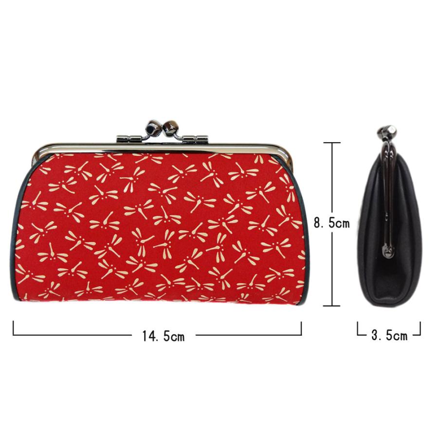 印傳屋（INDEN-YA） 印伝 財布 親子がま口小銭入 1501 赤地鹿革 白漆