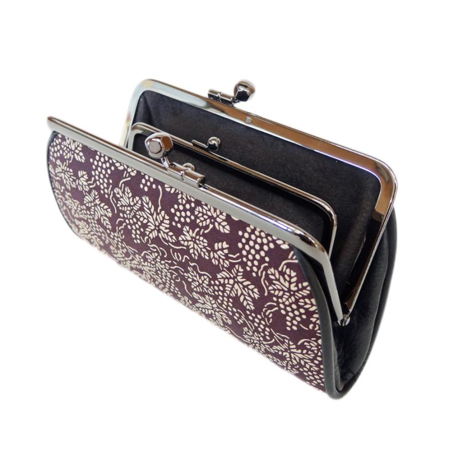 印傳屋（INDEN-YA） 印伝 財布 親子がま口小銭入 1501 紫地鹿革 白漆