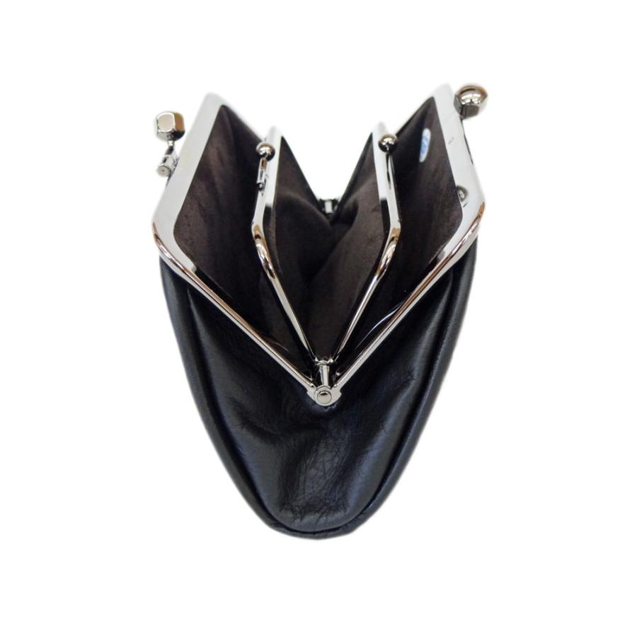 印傳屋（INDEN-YA） 印伝 財布 親子がま口小銭入 1501 紫地鹿革 白漆