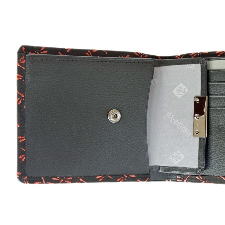 【新品未使用】印傳屋 トンボ柄 黒 二つ折り財布 印傳屋 印伝 財布 二つ折り札入 2003 黒 トンボ 爆買 : 甲州印伝