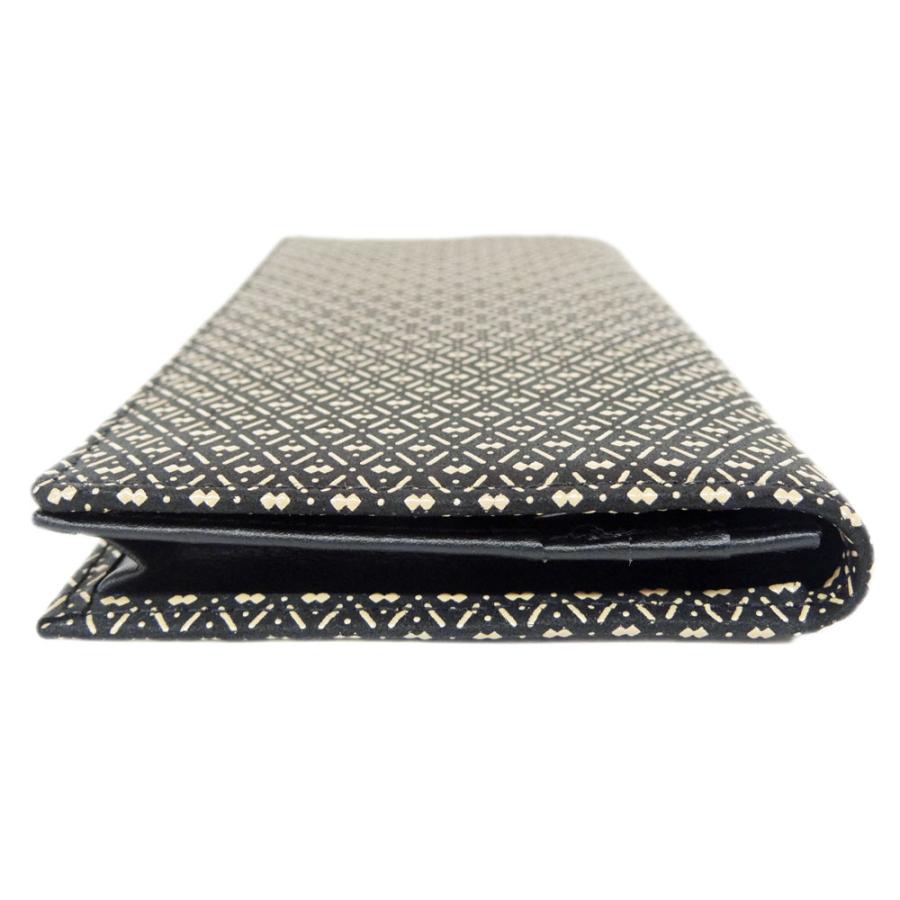 印傳屋 印伝 長財布 2104束入I 黒地鹿革 白漆 瓢箪柄 爆買