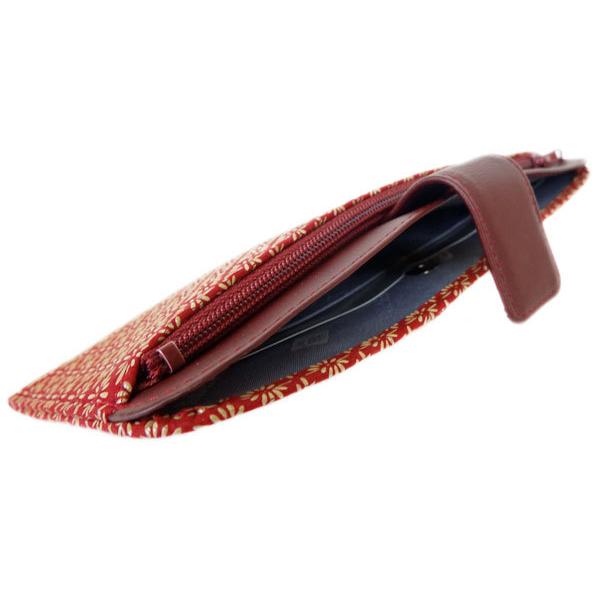 印傳屋　鹿革長財布束入　新品 印傳屋（INDEN-YA） 印伝 長財布 束入 2107 赤地鹿革白漆 菱菊 爆買