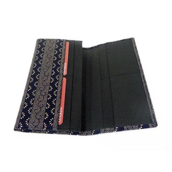 新品 INDEN-YA 印傳屋 本革 レザー 甲州印伝 花唐草 長財布 黒 鹿 印傳屋 印伝 長財布 束入 2306 黒地鹿革 黒漆 花唐草柄 爆買