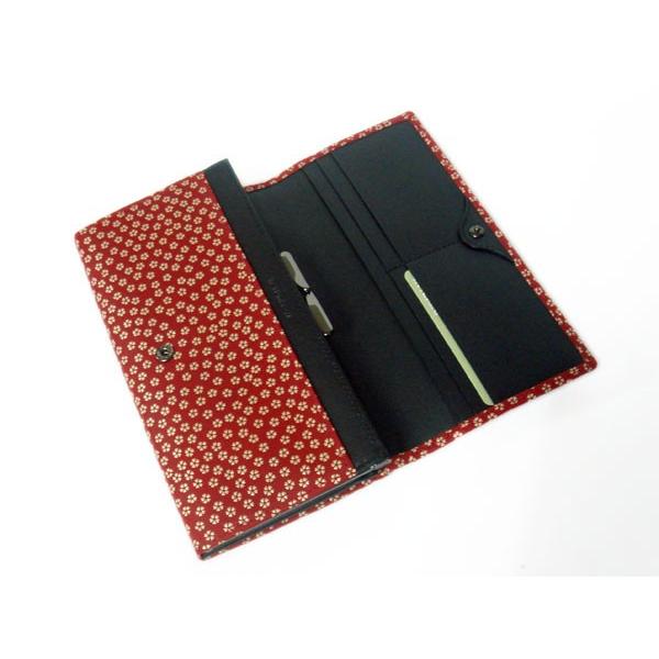 印傳屋（INDEN-YA） 印伝 長財布 束入 2306 赤地鹿革 白漆 小桜柄 爆買 
