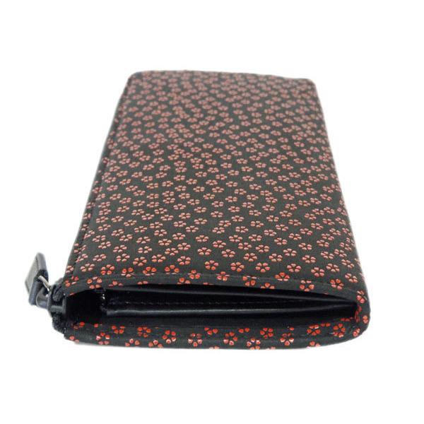 印傳屋（INDEN-YA） 印伝 長財布 束入 2307 黒地鹿革 赤漆 小桜 爆買