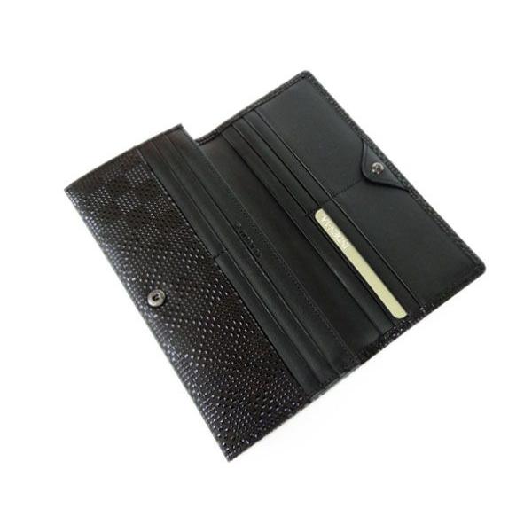 印傳屋（INDEN-YA） 印伝 長財布 束入 2308 黒地鹿革黒漆 変わり市松