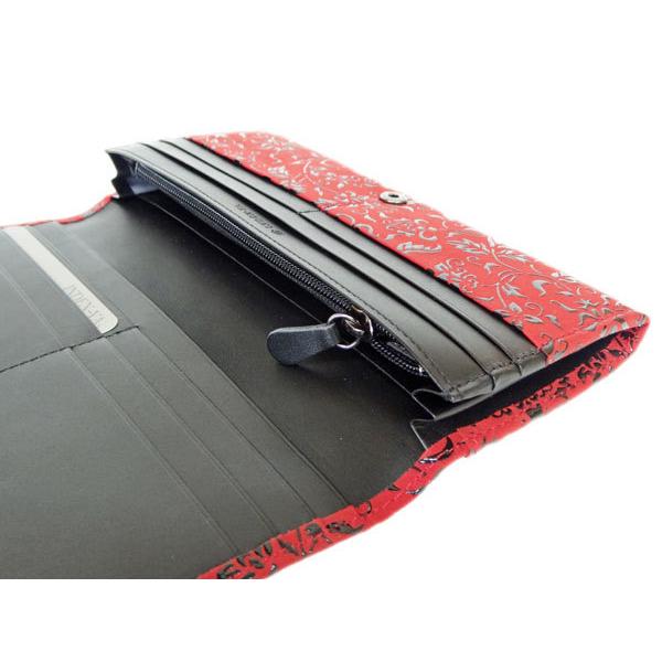 印傳屋☆未使用品 長財布 希少 黒×赤 ふさ柄 高級 お洒落 Amazon | [印傳屋] 印伝 長財布 束入S 大容量 鹿革 黒地×ピンク