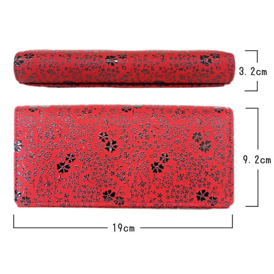 【新品、未使用品】最高級鹿皮長財布 印伝　黒/赤 印傳屋（INDEN-YA） クリスマス 長財布 印伝 財布 本革 和柄 甲州印伝