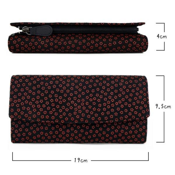 印傳屋（INDEN-YA） 印伝 長財布 束入 2310 黒地鹿革赤漆 小桜柄 爆買