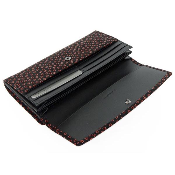 印傳屋（INDEN-YA） 印伝 長財布 束入 2310 黒地鹿革赤漆 小桜柄 爆買