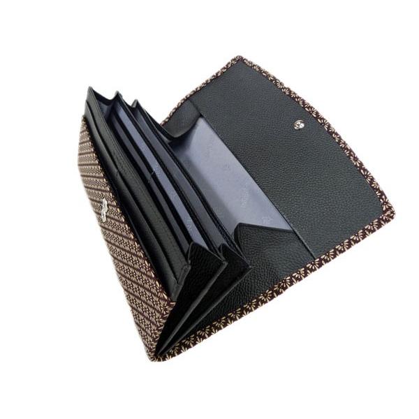 印傳屋（INDEN-YA） 印伝 長財布 束入 2314 紫地鹿革白漆 菱菊 爆買