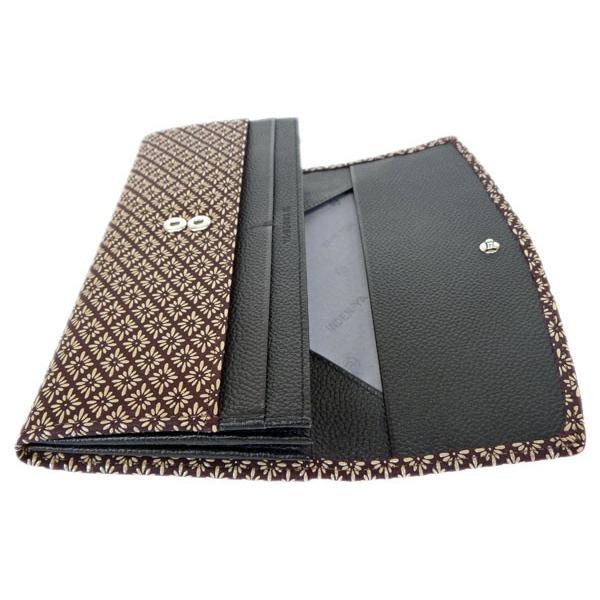 印傳屋（INDEN-YA） 印伝 長財布 束入 2314 紫地鹿革白漆 菱菊 爆買