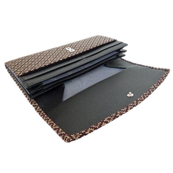 印傳屋（INDEN-YA） 印伝 長財布 束入 2314 紫地鹿革白漆 菱菊 爆買