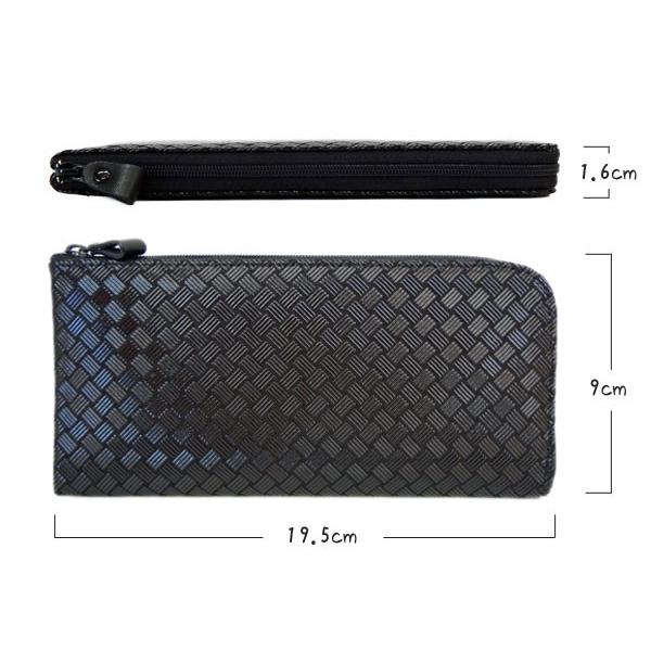 [新品・未使用]印伝屋・長財布・黒鹿革(コイン入れファスナー付き) 印傳屋 印伝 財布 ファスナー長財布 束入 2315 黒地鹿革 黒漆