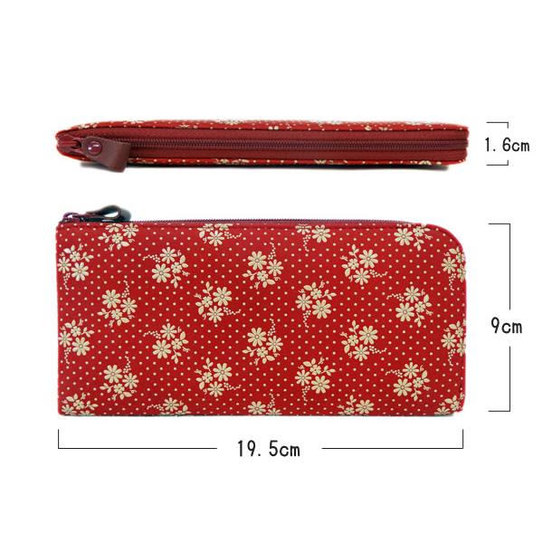 印傳屋（INDEN-YA） 印伝 財布 ファスナー長財布 束入 2315 赤地鹿革