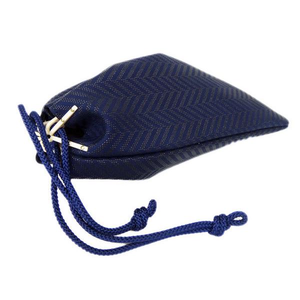 印傳屋　杉綾柄　鹿革　合切袋　巾着　ブラック　新品　最終価格 印傳屋 杉綾柄 鹿革 合切袋 巾着 ブラック 新品 最終価格 印傳