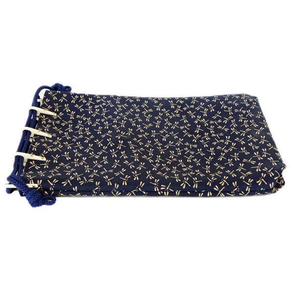 極美品　印傳屋　インデン　鹿革　紺　白漆　トンボ柄　巾着　ポーチ 印傳屋 印伝 合切袋 3005 紺地鹿革白漆 とんぼ柄 爆買 : 甲州