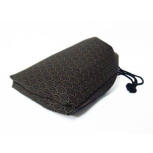 印傳屋（INDEN-YA） 印伝 230合切袋マチ付（大） 3007 黒地鹿革白漆