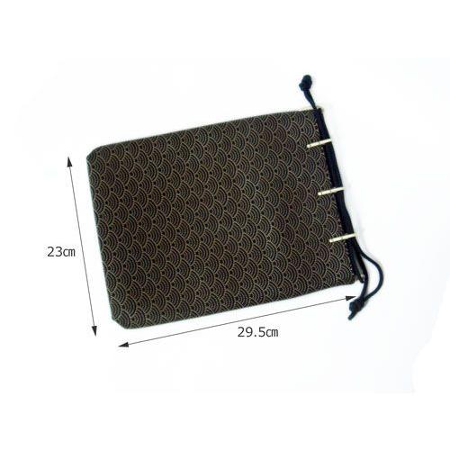 印傳屋（INDEN-YA） 印伝 230合切袋マチ付（大） 3007 黒地鹿革白漆