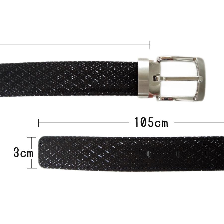 印傳屋（INDEN-YA） 印伝 B30ベルト 4001 黒地鹿革黒漆 瓢箪柄 ピン