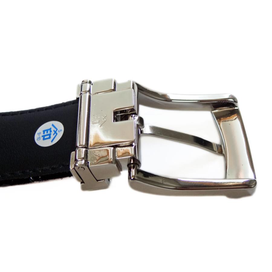 印傳屋（INDEN-YA） 印伝 B30ベルト 4001 黒地鹿革黒漆 瓢箪柄 ピン