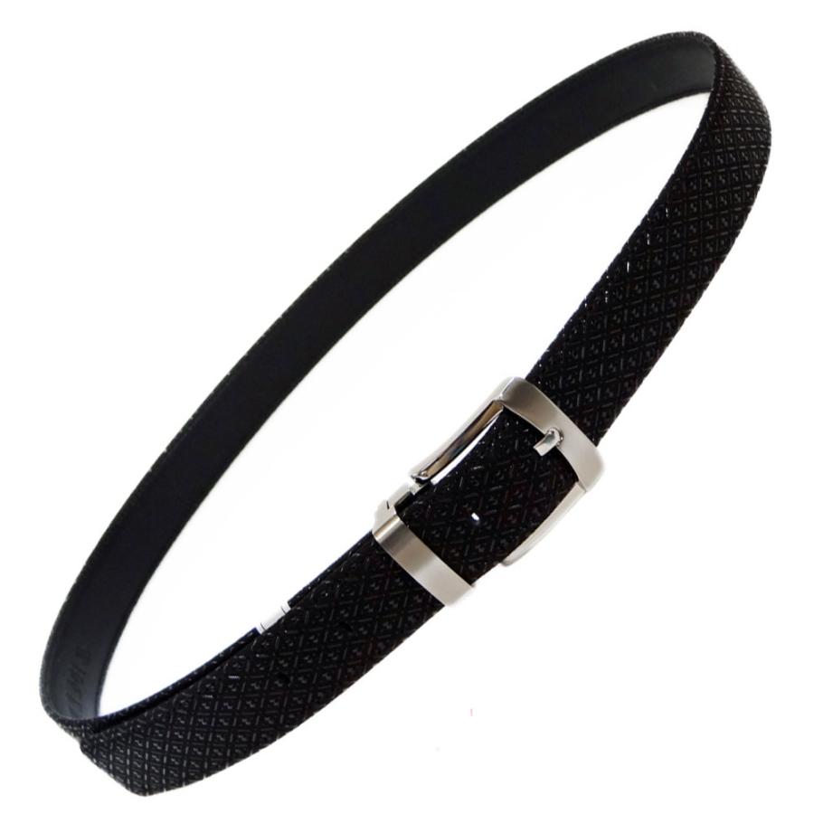 印傳屋（INDEN-YA） 印伝 B30ベルトL（長尺タイプ） 4002 黒地鹿革黒漆