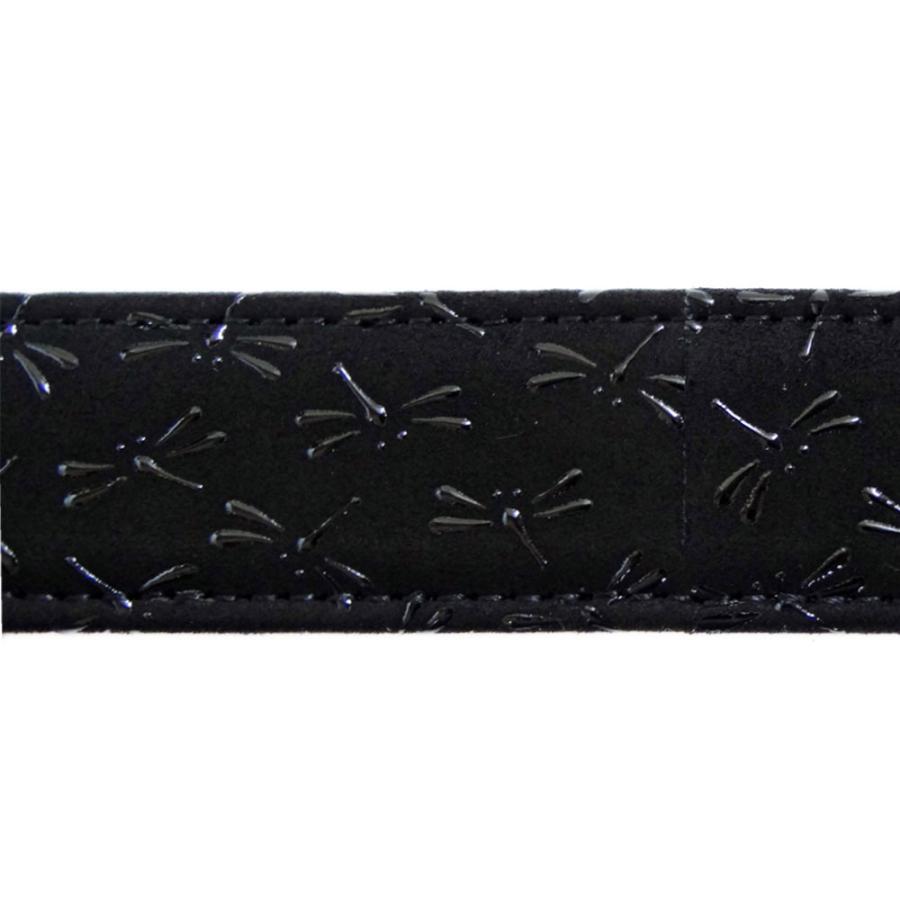 印傳屋（INDEN-YA） 印伝 M30ベルト 4005 黒地鹿革黒漆 とんぼ柄