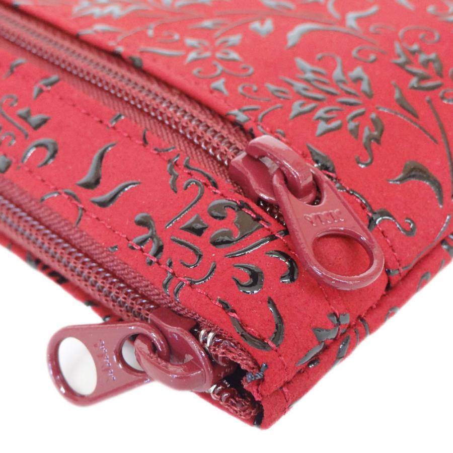 【美品未使用】印傳屋 印伝 ポーチ 赤地鹿革黒漆 花唐草 印傳屋 印伝 ポーチ 4407 赤地鹿革黒漆 花唐草 爆買 : 甲州印伝