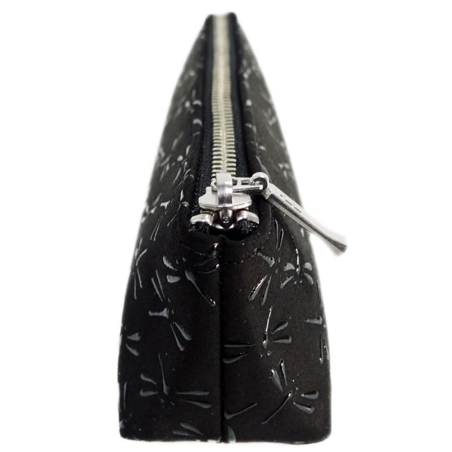 印傳屋（INDEN-YA） 印伝 ペンケースA4604 黒 黒 トンボ 爆買 : 甲州