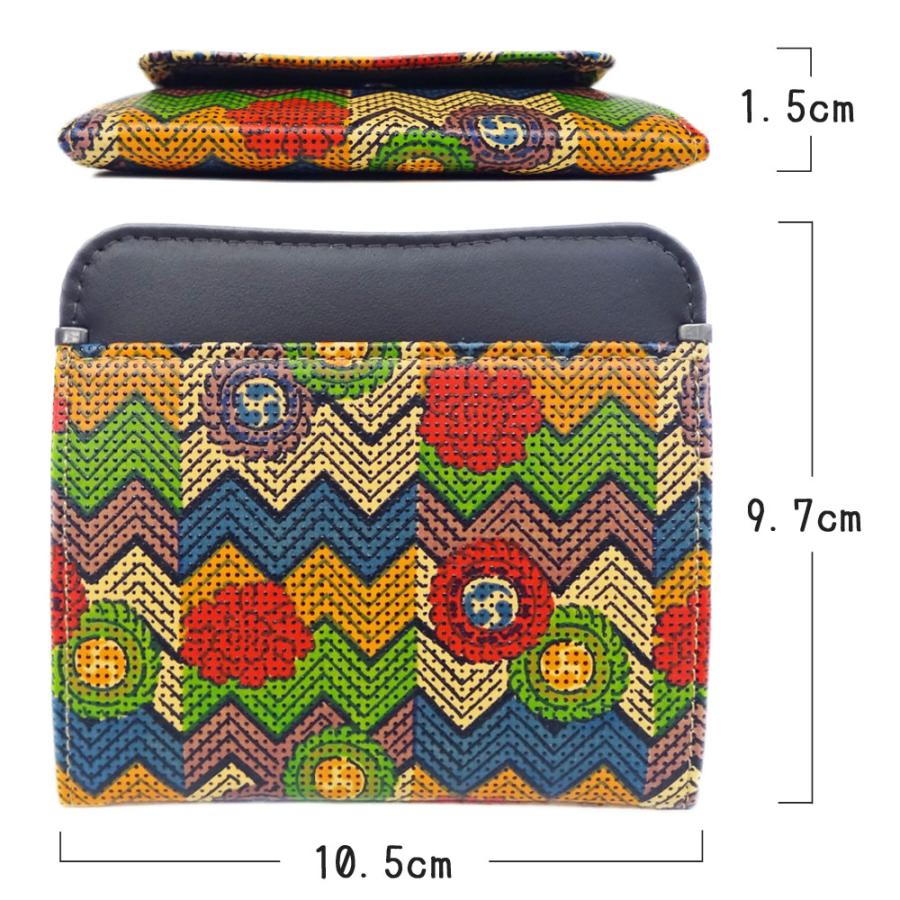 印傳屋（INDEN-YA） 印伝 財布 ホック式小銭入れ 5706 更紗 毘沙門亀甲