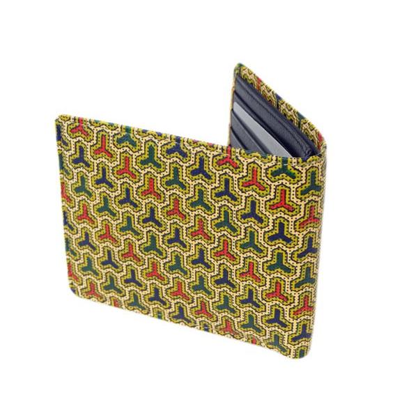 印傳屋 印伝 財布 二つ折り札入 5710 更紗 毘沙門亀甲柄 爆買