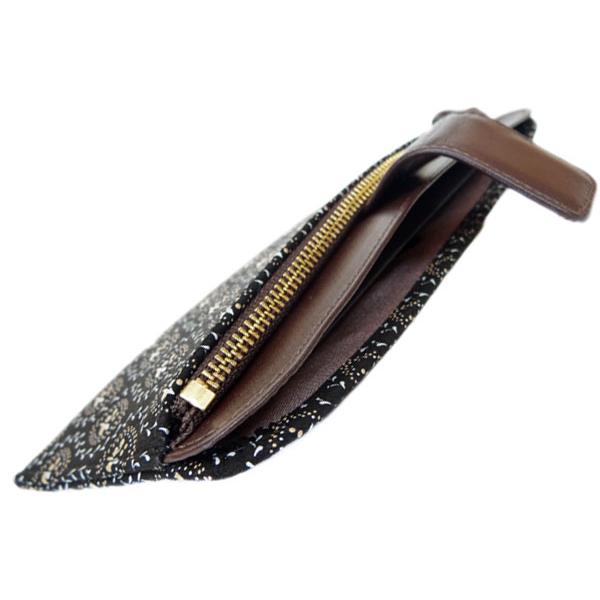 【新品】印伝の長財布（鹿革・本漆） 印傳屋 印伝 長財布 束入 しらべ 7003 黒地鹿革パールホワイト