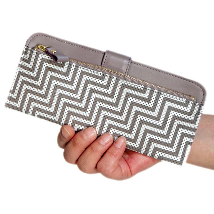 印傳屋（INDEN-YA） 印伝 長財布 束入 シェブロン 7604 グレージュ地鹿