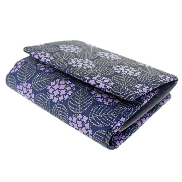 印傳屋（INDEN-YA） 印伝 財布 二つ折り札入 8004 みその 紺地鹿革