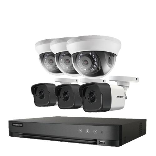 防犯カメラ 屋外 屋内 500万画素 監視カメラ 選べる 6台 8ch レコーダー セット HDD別売 HD-TVI FIXレンズ 赤外線カメラ 遠隔監視の画像
