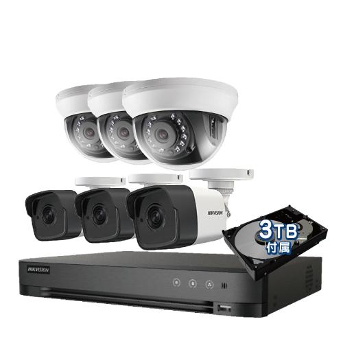 防犯カメラ 屋外 屋内 500万画素 監視カメラ 選べる 6台 8ch