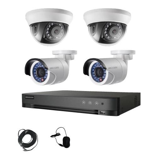 防犯カメラ 家庭用 屋外 屋内 選べる 4台 4ch レコーダー セット HDD別売 243万画素 HD-TVI FIXレンズ 赤外線カメラ 遠隔監視_11