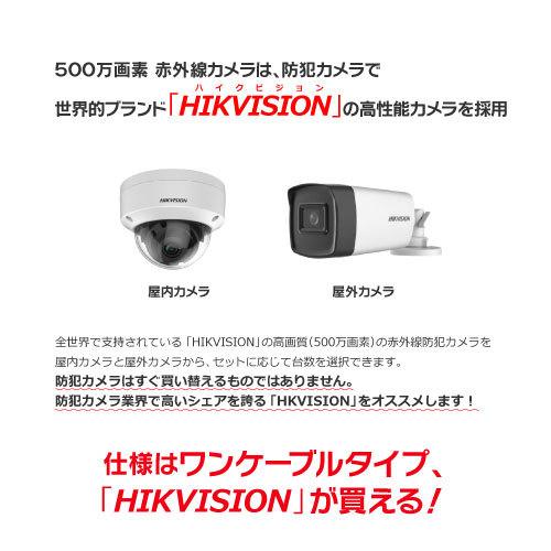 500万画素 ワンケーブルレコーダーセット 防犯カメラ 監視カメラ 8台 屋外用 屋内用 から選択 8ch PoC電源機能付き 録画機 HDD3TB付属