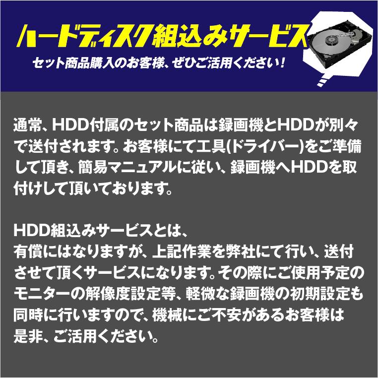 防犯カメラ 屋外 屋内 セット マイク内蔵カメラ 選べる 4台 PoE 4ch レコーダー HDD1TB付 200万画素 監視カメラ FIXレンズ IPカメラ 録音 遠隔監視可の画像