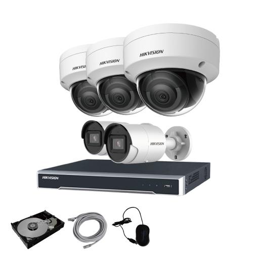 防犯カメラ 監視カメラ 5台 屋外用 屋内用 から選択 8ch POE内蔵 ネットワーク 録画機 セット HDD2TB付属 200万画素