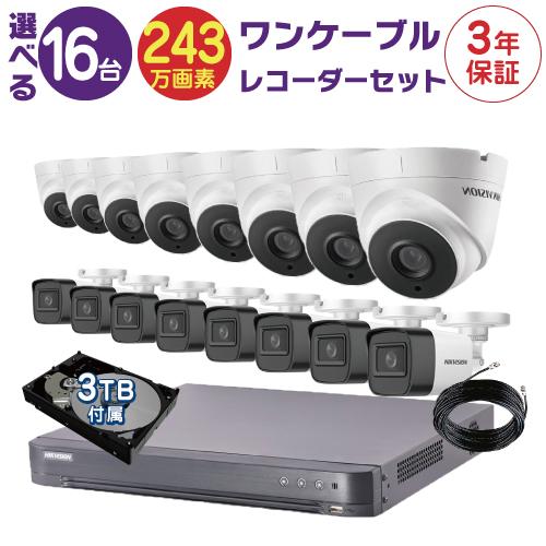 HIKVISION（ハイクビジョン） ワンケーブルレコーダーセット 防犯 