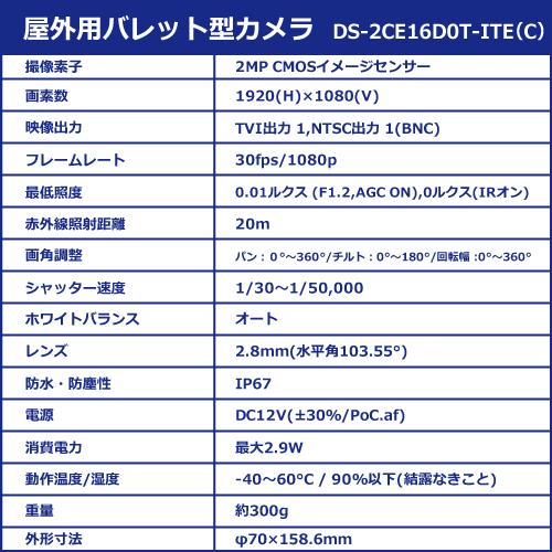 ワンケーブルレコーダーセット！防犯カメラ 監視カメラ 2台 屋外用 屋内用 から選択 8ch PoC電源機能付き 録画機 /HDD1TB付属の画像