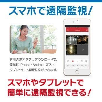 23インチモニター付属 防犯カメラセット 屋外 屋内用 防犯カメラ 3台