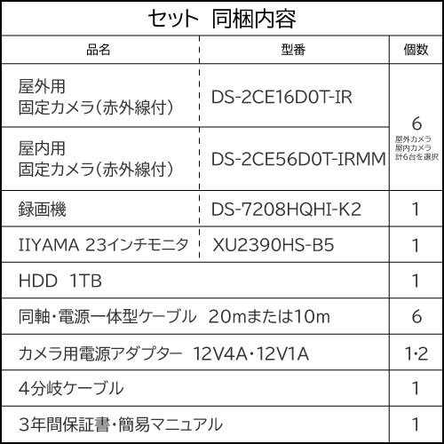23インチモニター付属 防犯カメラ 屋外 バレット 型 屋内 ドーム型