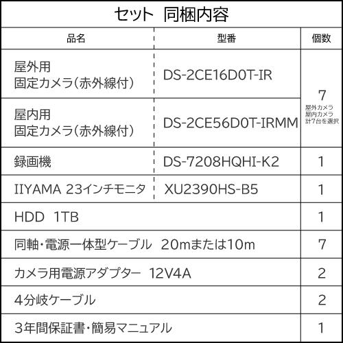 23インチモニター付属 防犯カメラ 屋外 バレット 型 屋内 ドーム型