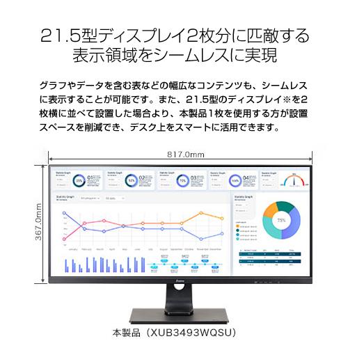 【美品】34インチ iiyama ProLite XUB3493WQSU-B1 ProLite XUB3493WQSU-B5